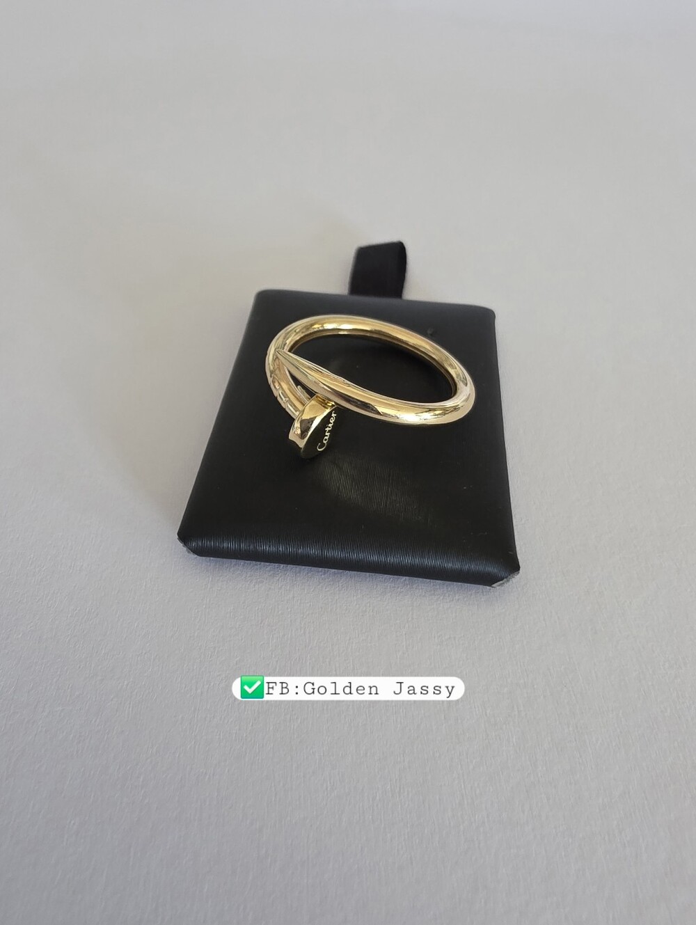 18K Real Gold Nail Ring 6.5